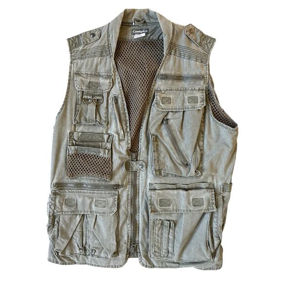 CAMPCO Hunting Fishing Photo Safari Khaki Pocket Utility Vest Size Medium - Picture 1 of 6
